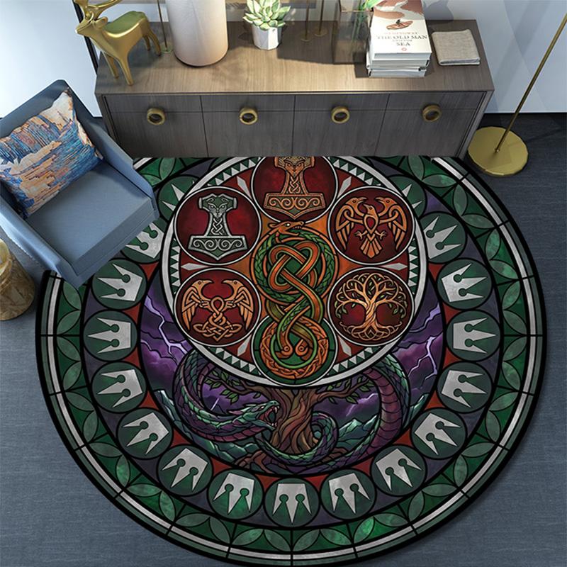Boar Mythology Round Area Rug Under Office Chairs Bedroom Living Room Home Decor