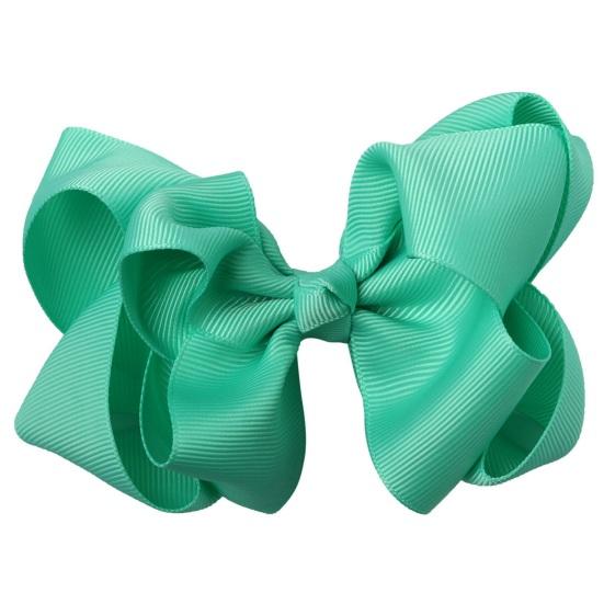 Bow Hairpin Safety Alloy Hair Clip with Burr-Free Metal Spring Double-Layer Threaded Webbing Bow Kids Non-Slip Hair Accessory