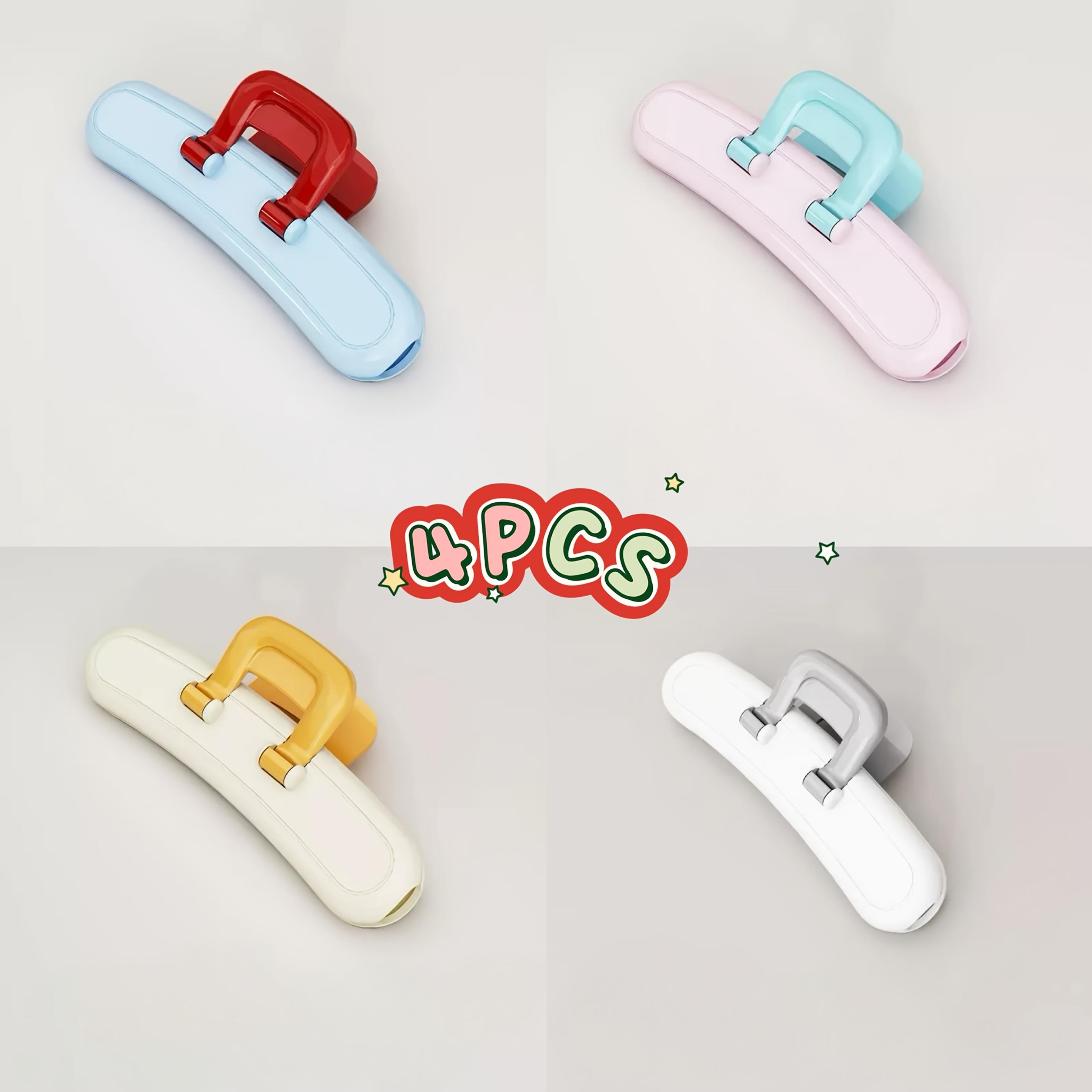 4Large snack bag sealing clip One of each of the four colors Moisture-proof sealing tool One of each of the four c