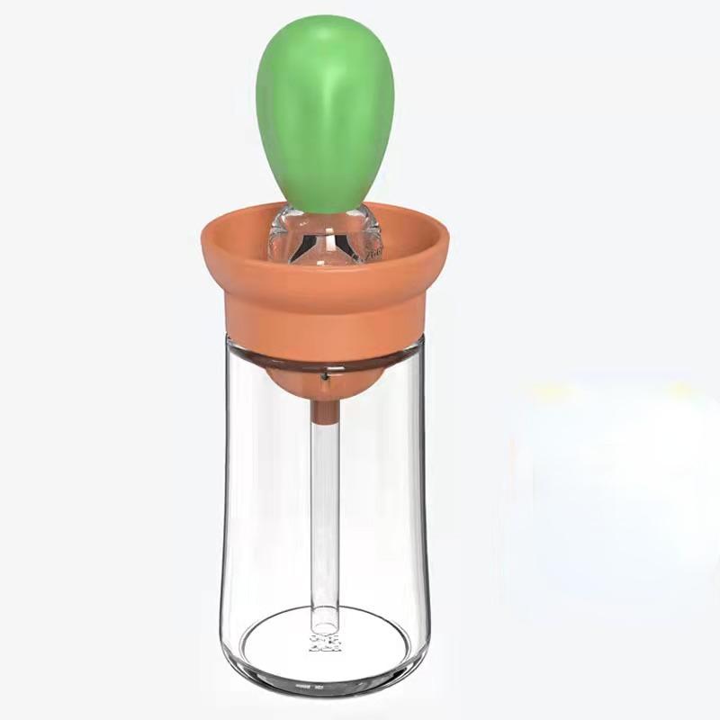 2 In 1 Silicone Dropper Measuring Oil Dispenser Bottle Glass Olive Oil Dispenser Bottle With Silicone Brush Cooking Kitchen Tool
