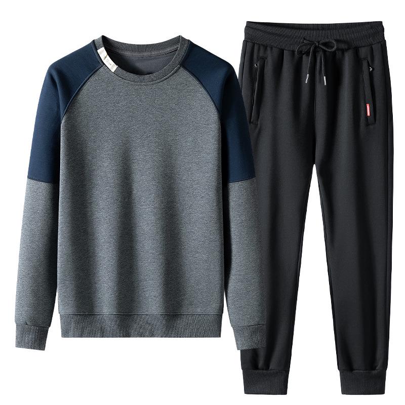 Men's Casual Sportswear Set: Autumn/Winter Trendy Plus Velvet Hoodie and Loose Pants