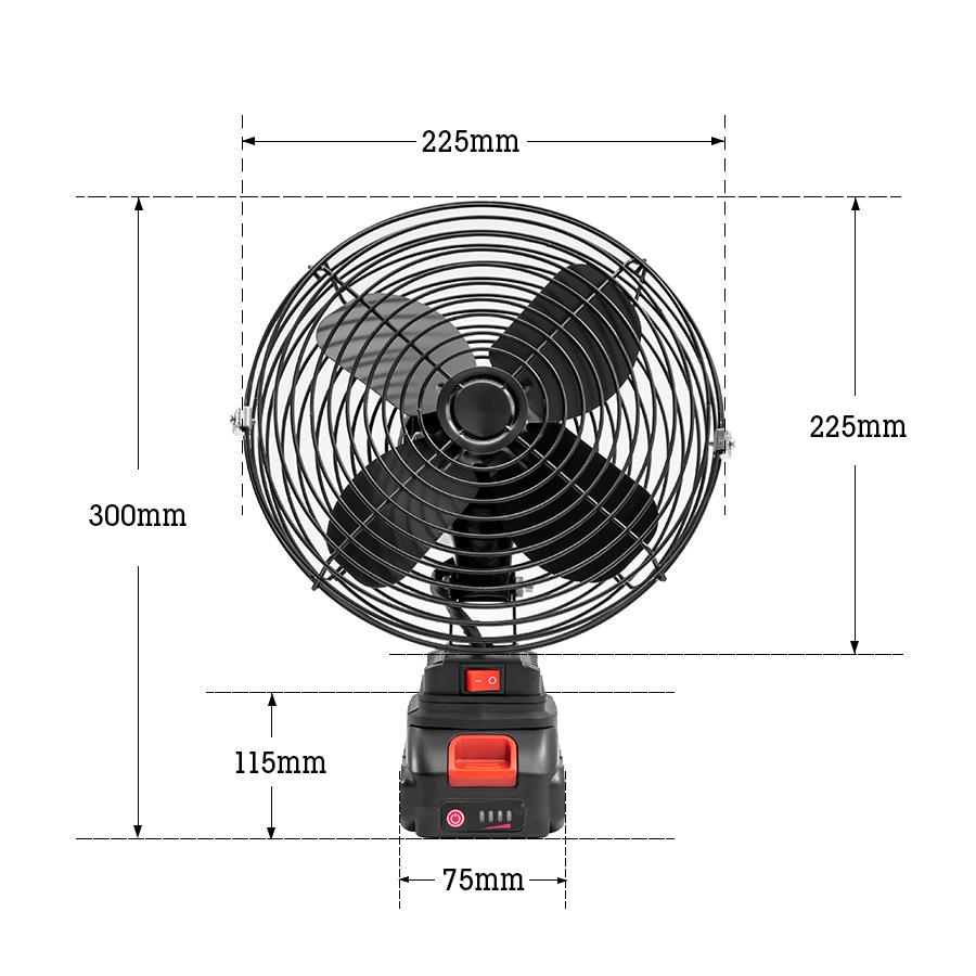 Portable Rechargeable Large-Capacity Outdoor Electric Fan with Makita Interface