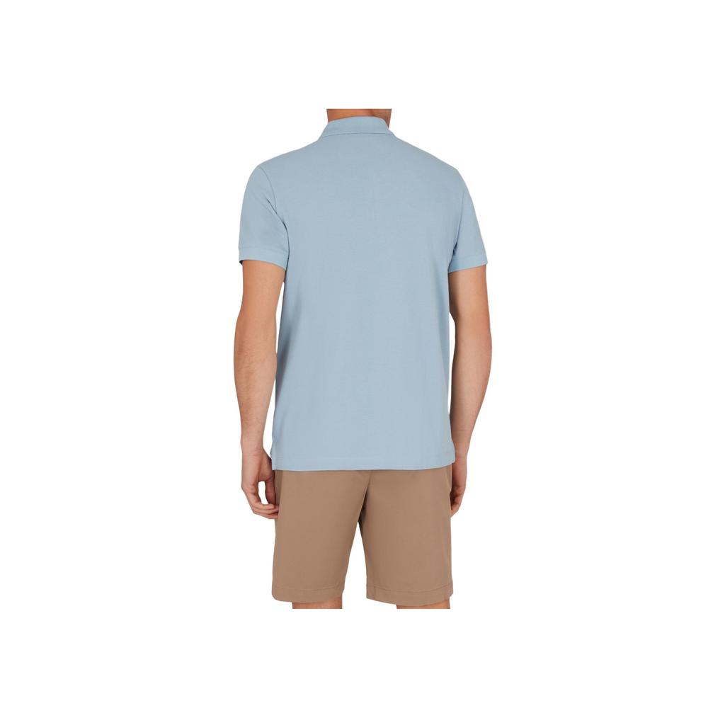 Emporio Armani Ss25 Solid Eagle Logo Short Sleeve Polo Shirt Men tops Light-Blue EM000571-AF12336-U9287