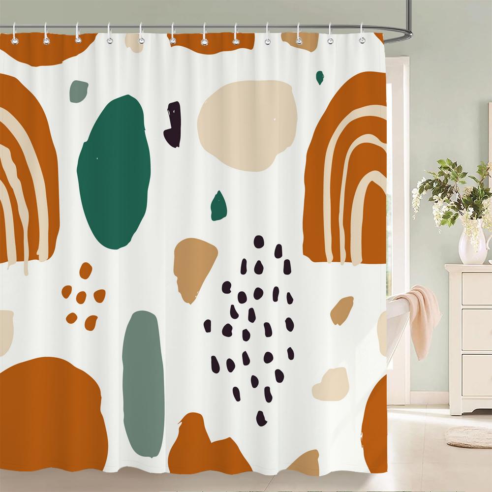 

Скандинавское абстрактное искусство, занавеска для душа в стиле бохо, водонепроницаемая полиэстеровая занавеска для ванной, тропические листья, пальмовые шторы для декора ванной комнаты W90xH180cm