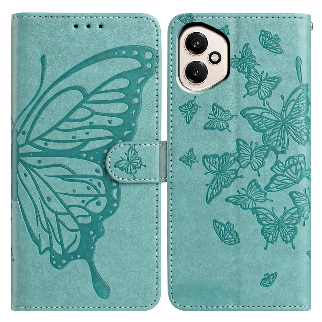 Pro Honor 400 5G (Globální) Pouzdro Butterfly Vytištěná Peněženka Stojánek PU Kůže Vyklápěcí Kryt na Telefon s Poutkem