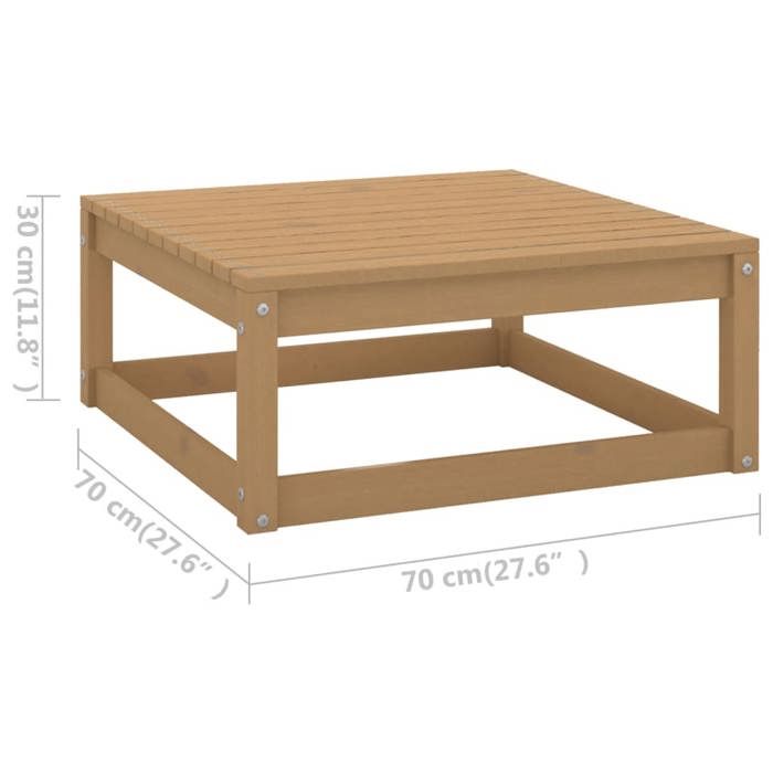 VidaXL 2x Pine Wood Garden Footrests with Cushions Patio Stools Terrace Footrests Outdoor Furniture 805743