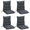 Low Back Chair Cushion Set 4 Pcs Anthracite Oxford Fabric