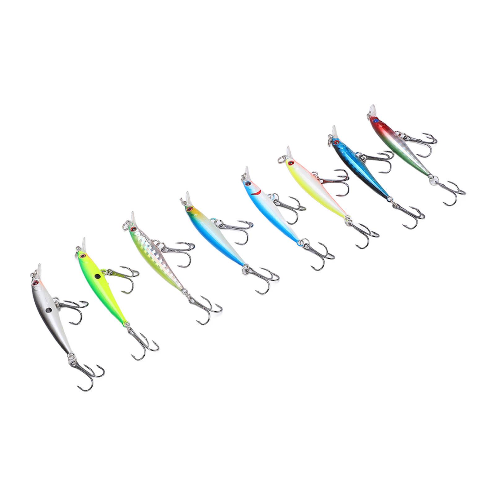 

8PCS Minnow Fishing Lure 5cm 3g Artificial Sinking Long Throw Hard Bait Wobbler Jig Bait