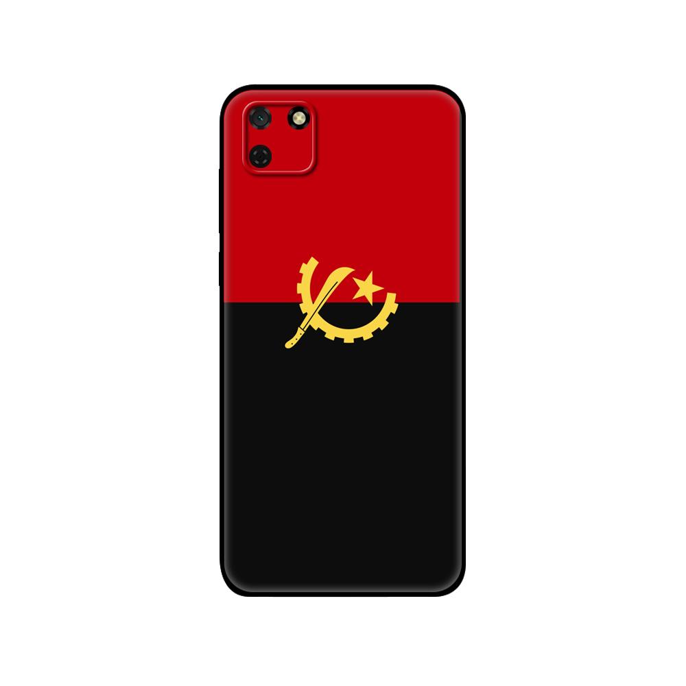 Black Tpu Case For Huawei Y9S Y6S Y8S Y5P Y7P Y8P Case For Huawei Y5 Lite Prime 2018 Y6 2019 Cover Angola Flag