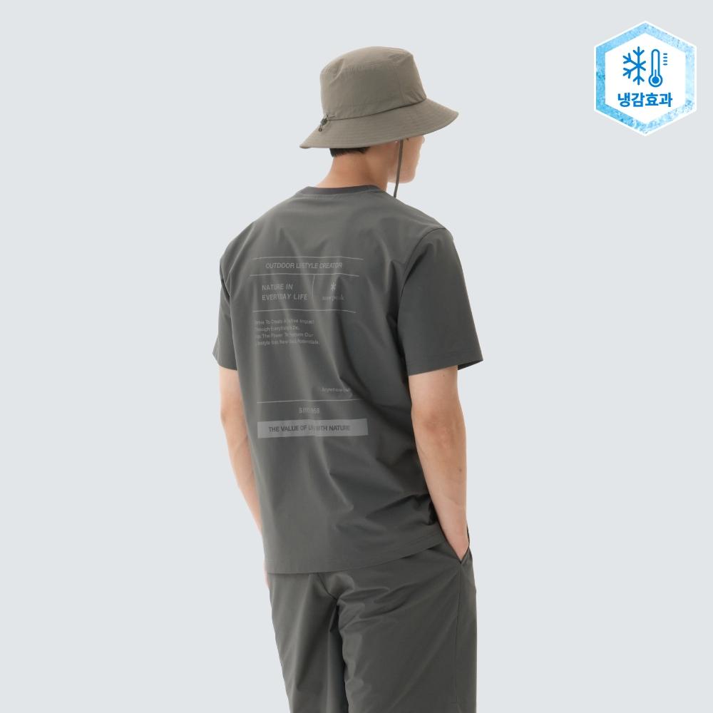 [Snowpeak] Короткорубашка с надписью 37.5 Рустикальный Хаки (S26MMTTS38) 95(M)