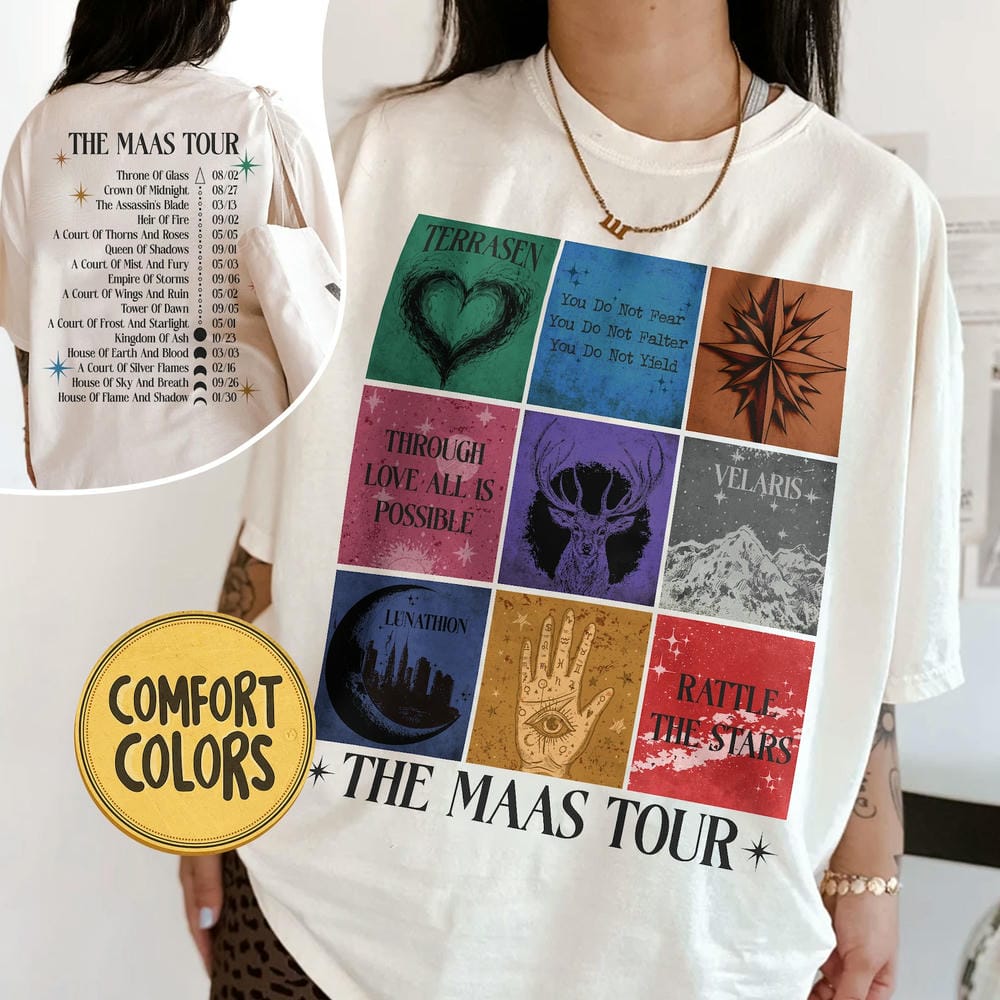Unisex Sarah J Maas Eras Tour Comfort TShirt The Mass Tour Acotar Crescent City Merch Throne Of Glass Merch Y2K Top Streetwear