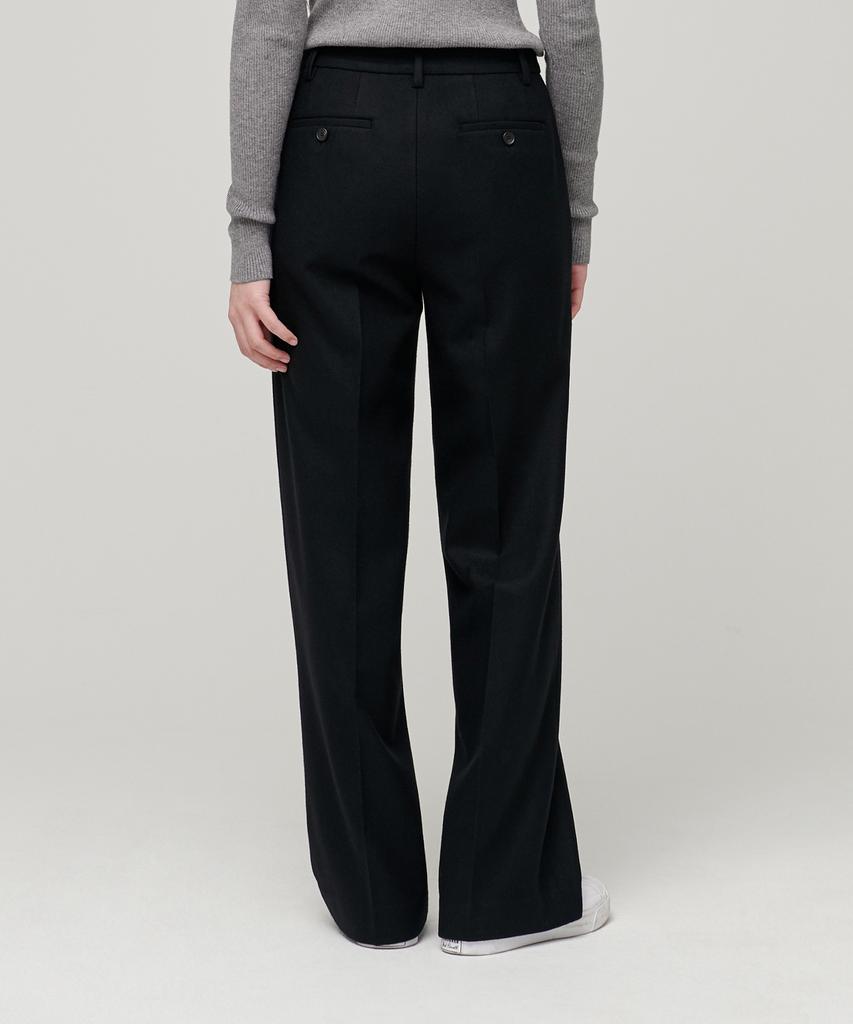 MUSINSA STANDARD WOMAN Women'S Wool Flannel Wide Slacks [Black]