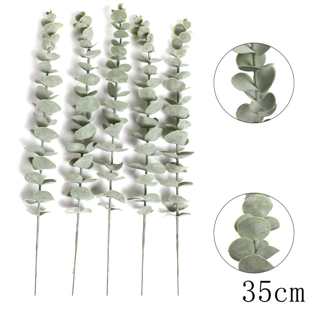 5/10Pcs Artificial Eucalyptus Leaves Green  Fake Plant for Wedding Decoration Garden Outdoor Home Decor Table Wreath Accessories