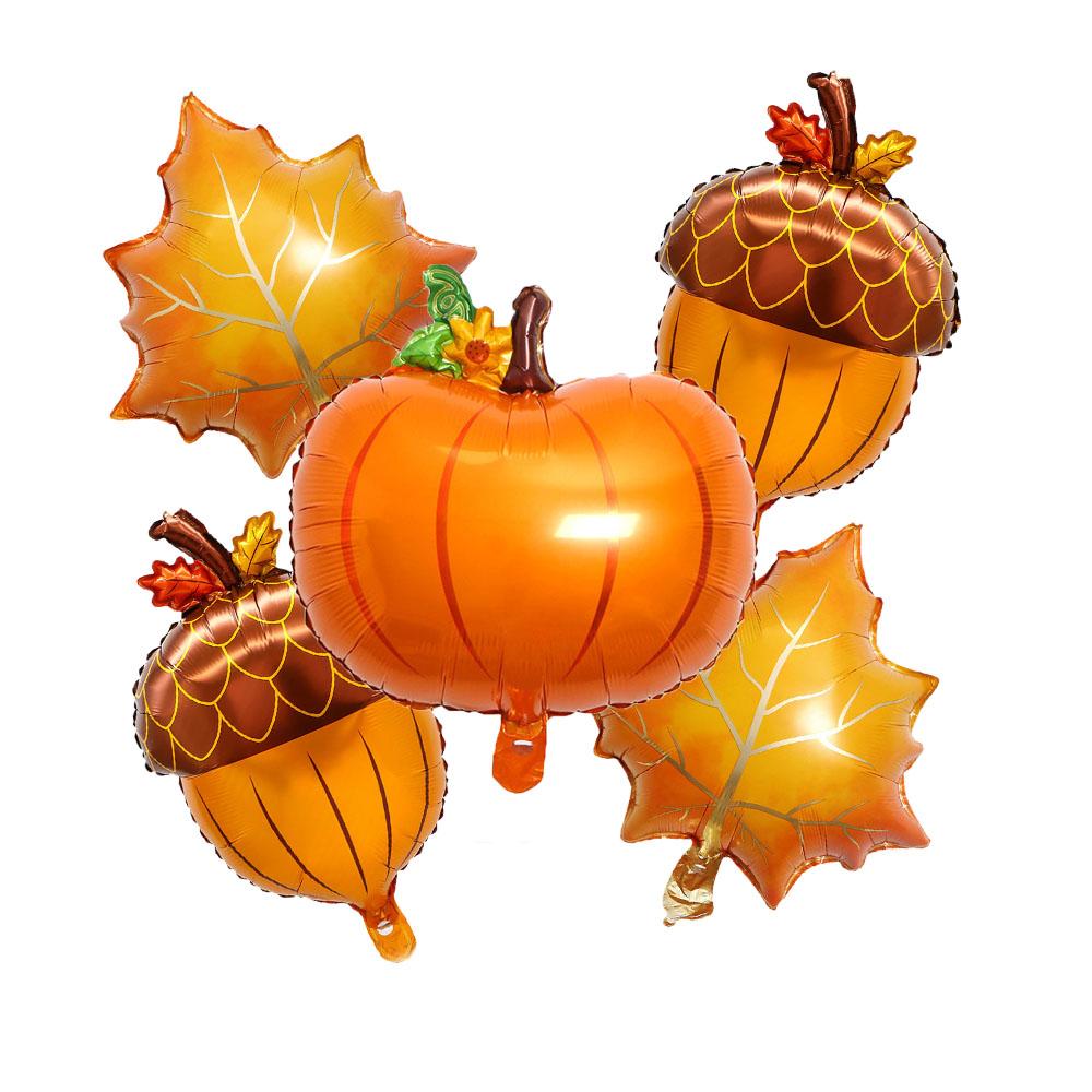 

5pcs Maple Leaf Pine Cones Foil Balloons Autumn Squirrel Fox Animals Balloon Thanksgiving Supplies Brithday Party Decoration Other гарбуз
