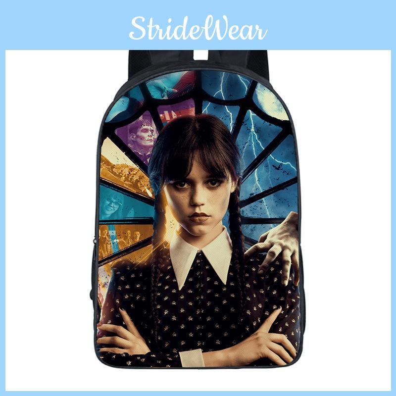 Wednesday Girl Backpack With Adjustable Air Cushion Straps Cute School Bag For Children