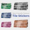 Oil Proof Wall Stickers for Bathroom 5Pcs Vintage Brick Tile Stickers, Waterproof Oil‑Proof Wallpaper, Peel Removable Backsplash Rental &