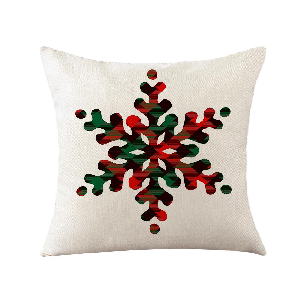 New Christmas Pillow Home Polyester Printed Sofa Pillow Cover Santa Claus Living Room Cushion