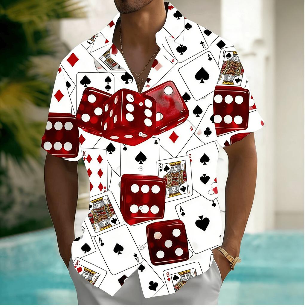 Men's Retro Style Short Sleeve Shirt, Spring Summer Casual Commute Vacation Blouse, Loose Casual Top