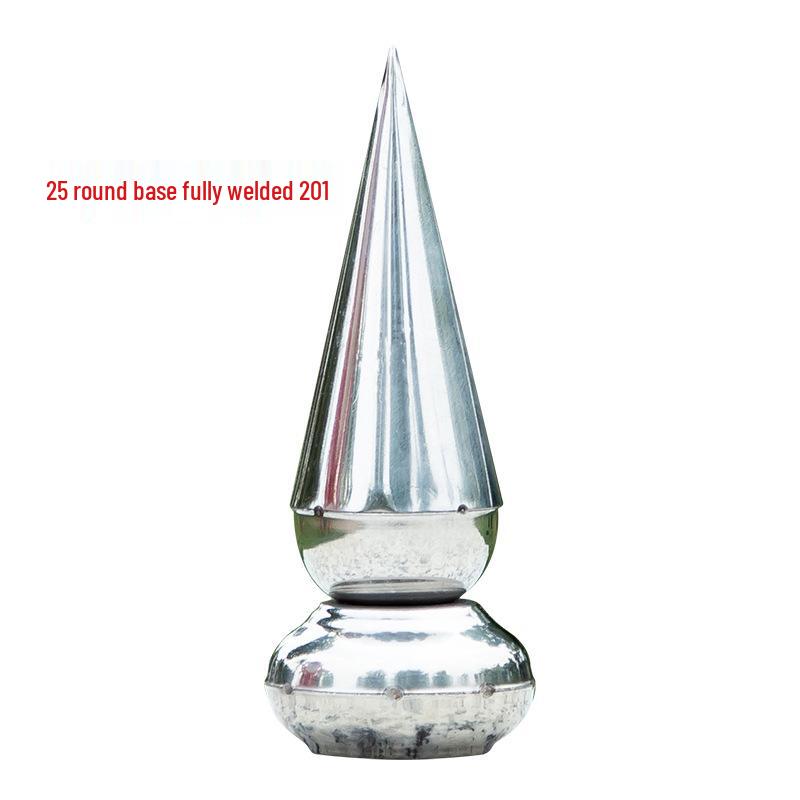 Anti-Theft Stainless Steel Conical Spearhead Fence Decoration for Courtyard Gates, 201/304 Grade.