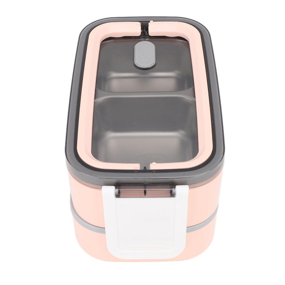 304 Stainless Steel Compartment Lunch Box 2 Layer Thermal Lunch Box Food Container  For Camping