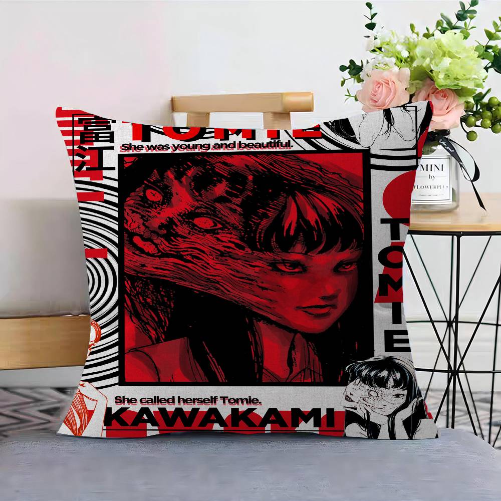 Horror Comics Tomie Decorative Room Aesthetics Pillow Case Home Decor Bedroom Sofa Bed Couch Pillow Cover 45X45