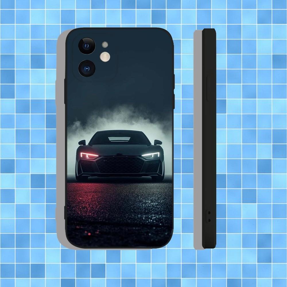 A-AudiS Car R8 V10 Phone Case For iPhone 16,15,14,13,12,11,Pro,Max,Plus,X,XS,XR,SE,8,7,Mini,Soft Silicone Black Case iPhone12
