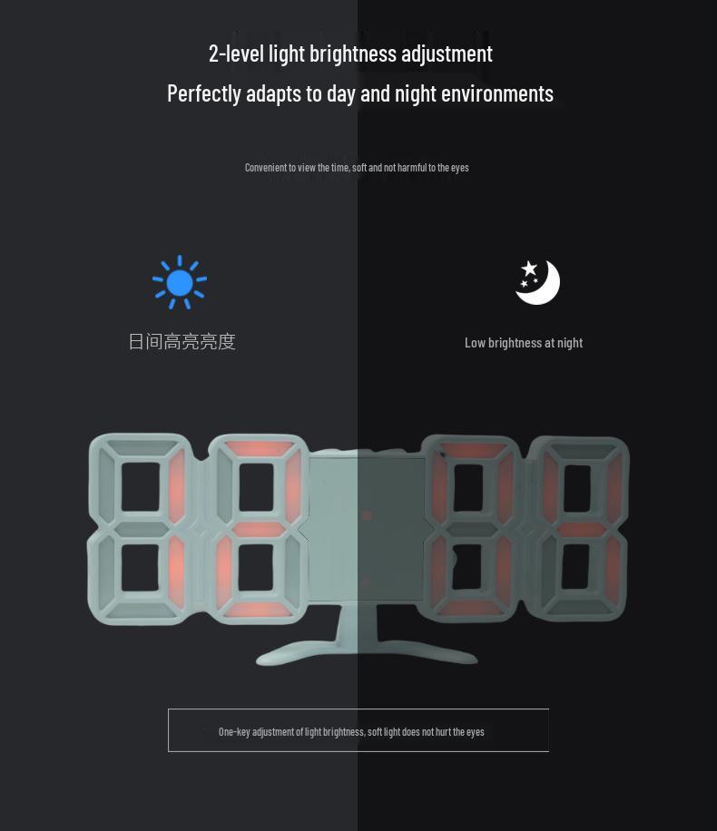 3D LED Digital Alarm Clock for Students - Modern Home Desktop & Living Room Clock