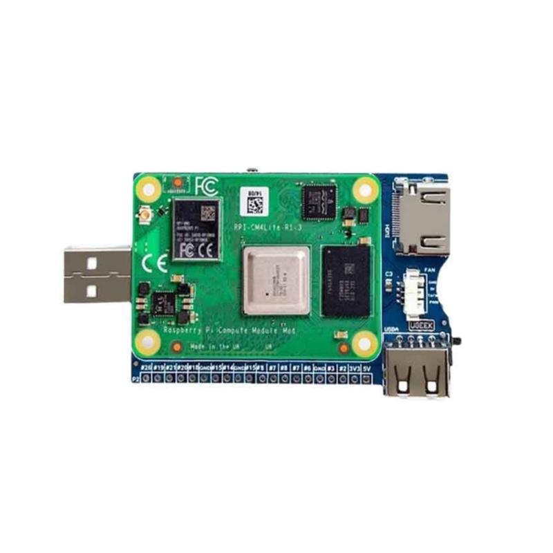 Base Board Designed for RPi Compute Module 4 Powerful Functions Small Size Body Expansion Board 20PIN GPIO Socket