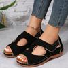 Summer and Autumn European and American Plus Size Versatile Fish Mouth Shoes Roman Sandals Flat Bottomed Low Heeled Women's Sandals Casual Shoes