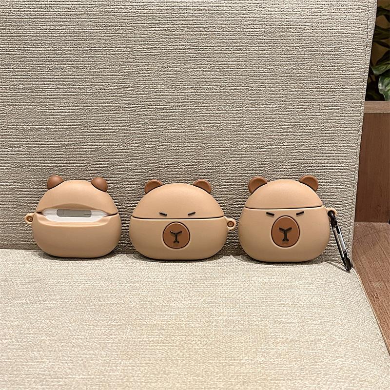 Cute Capybara AirPods Pro Apple 2/3 Generation Wireless Bluetooth Headset Case Cartoon Protective Case Kapibara