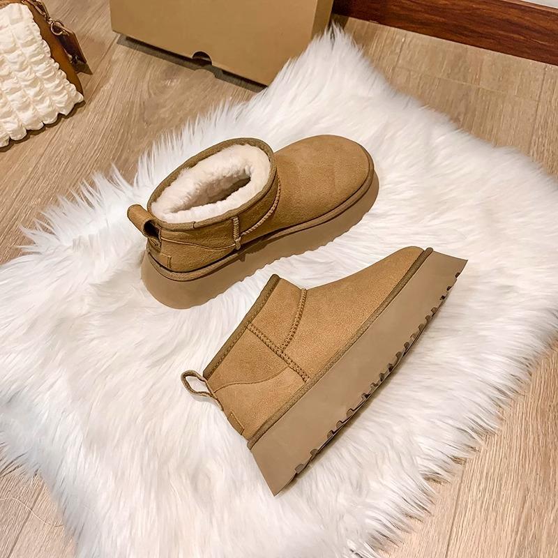 

Thick-soled heightening mini snow boots women s 2025 new thickened warm bread cotton shoes non-slip and waterproof Northeast cotton boots 35 малиновый