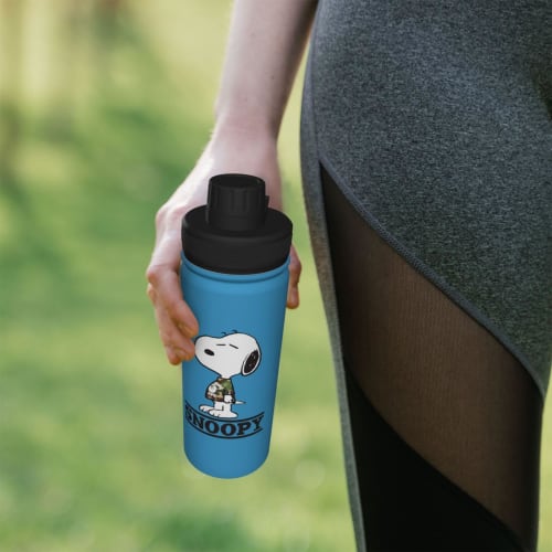 Snoopy Water Bottle, 530ml Large Capacity, Vacuum Insulated, Insulated, Hot & Cold, Sports Bottle, Direct Drinking, Screw Top, Double-Walled, Wide Mou