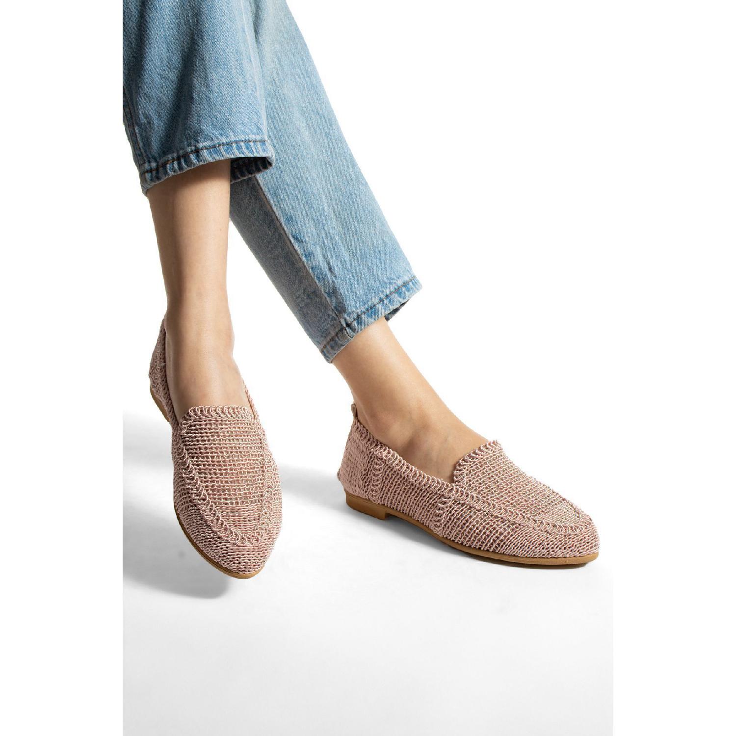 

Легкие повседневные балетки пудрового трикотажа 40 розовый