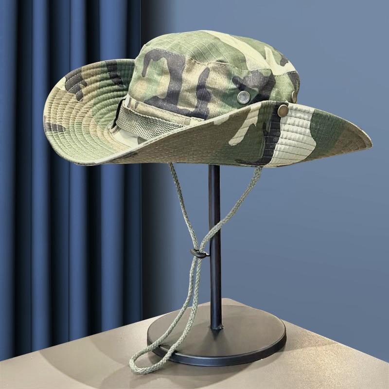 Bucket Hat Men's Tide Summer Outdoor Four Seasons Mountaineering Western Cowboy Hat Sunshade Sun Protection Camping Hat