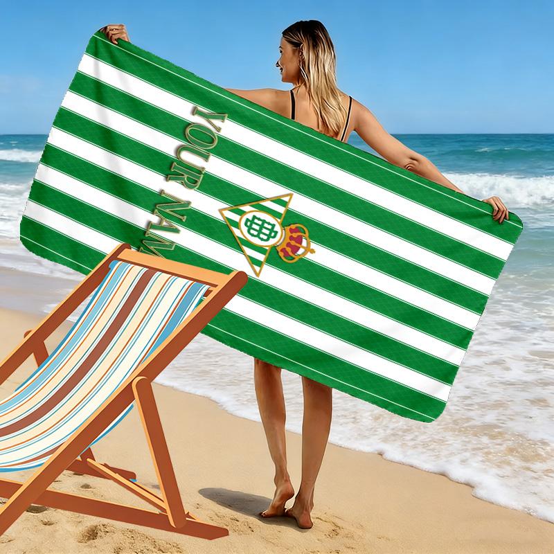 Name Custom Real Betis Print Beach Towel, Large Soft Quick Dry Towel for Beach Camping Swimming