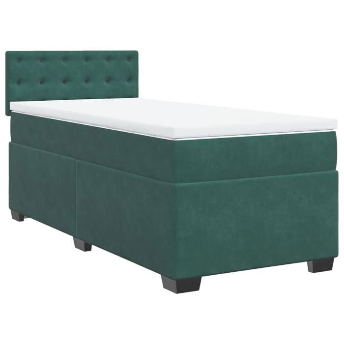 VidaXL Sommier à lattes de lit avec matelas Vert foncé 90x190 cm, lit, lit à plate-forme, lit à panneaux, meuble de chambre 3286189