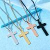Stainless Steel Pearl Chain Necklace: Simple European & American Style, Cross Design, Ideal as a Festival Gift