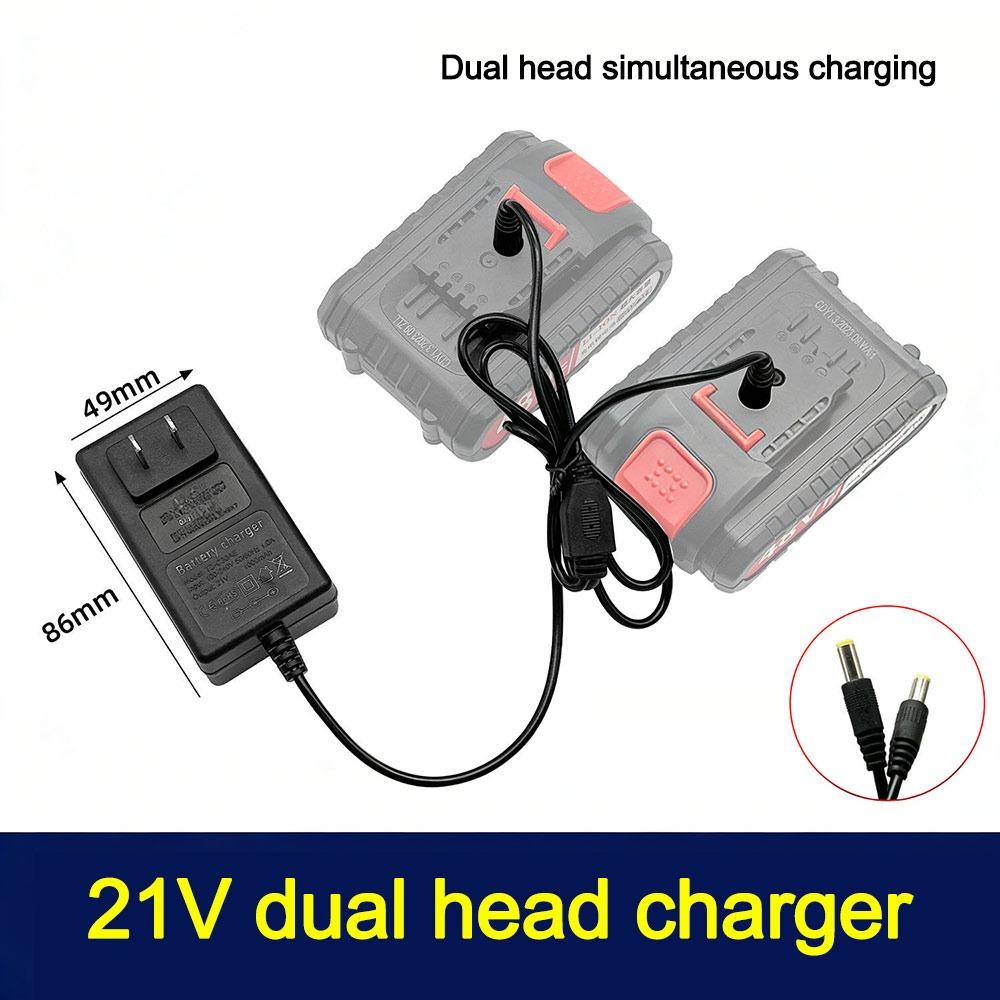 Portable 18/21V/24V Lithium Dual-head Charger Overload Protection Universal Lithium Battery Charger Plug-in Charger