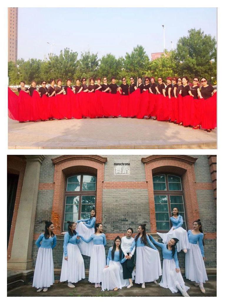 720° Chiffon Swing Skirt: High Waist, Ethnic Dance Red, Slimming Design