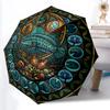 Aquatic Life Mandala Pattern Umbrella, Portable and Foldable Design, 8 Ribs, a Casual Accessory for Halloween, Christmas, and Birthday Gifts.