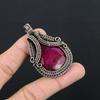 Ruby Pendant Gemstone Jewelry, 999 Copper Wire Wrapped Handmade Pendant, Latest Design Jewelry