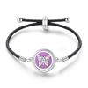 Women's Adjustable Braided Leather Aroma Diffuser Tree of Life Bracelet