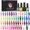 8ml Nail Gel Polish Kit 60pcs Full Set Box Glossy Long-lasting UV Gel Base Top Coat