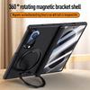 Für Samsung Galaxy Z Fold 8 Federgelenk Faltbare Hülle mit Magnetischem Ring Metallhalter Gehärtete Glasfolie Vollschutzhülle