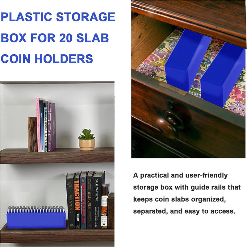 Kreativní plastový úložný box na mince kompatibilní s 20slotovými držáky na mince Sběratelský box Kancelář Škola Domov Bankovní potřeby