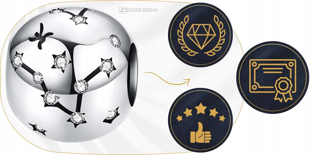 Charms Zodiac Sign Pisces Bead Pr 925 Zircons Beads