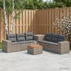 Sofa Set 8 Pieces Gray and Dark Gray Poly Rattan and Steel