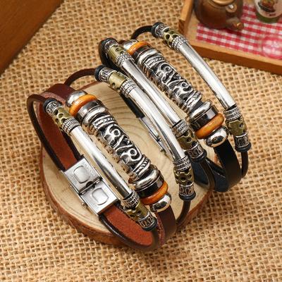Neues heiß verkauftes Mode-Verschlussarmband, retro vielseitiges Herren- und Damen-Trend-Rindsleder-Armband-Ring