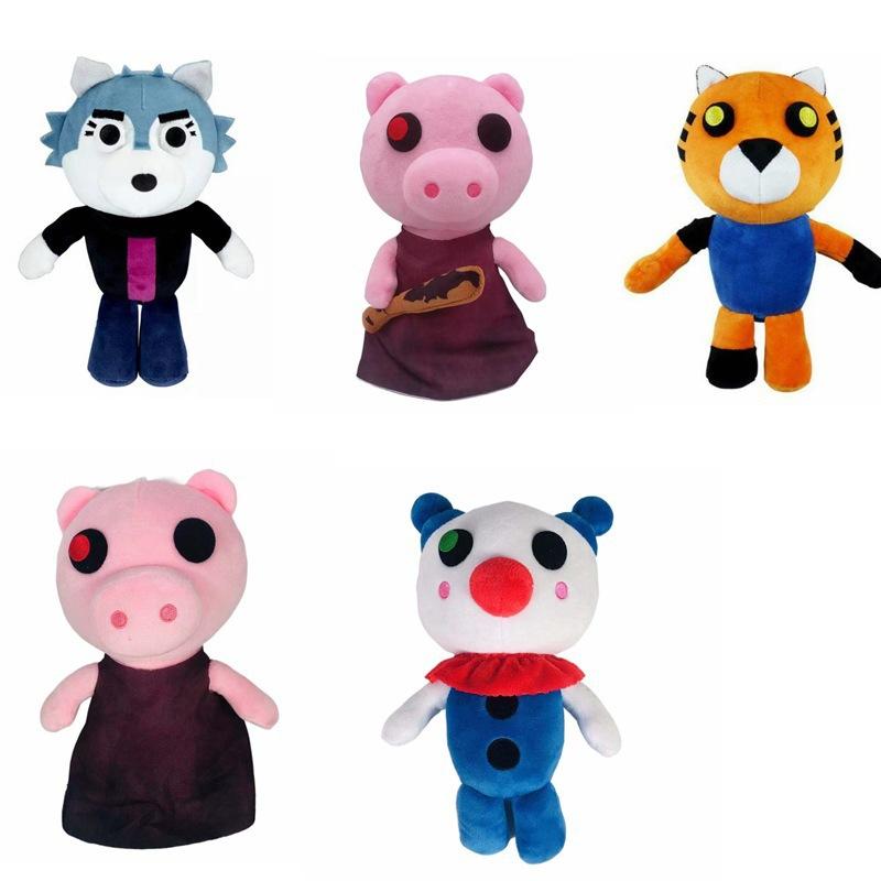 Pig Joker Roblox Soft Plush Dolls Stuffed Animal Toy Pink Pig Wolf Tiger Clown Figures Birthday Holiday Party Gift For Game Fans