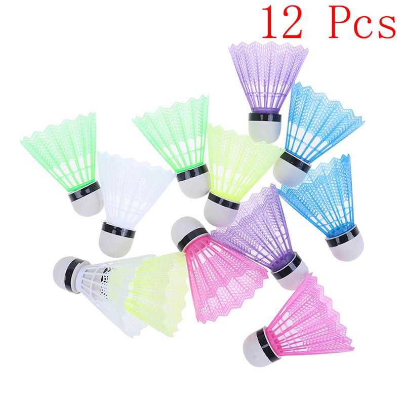 12PCS Badminton Rainbow Nylon Head Badminton Home Game Sport Entertainm